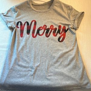 Christmas Buffalo check Tee! Worn once